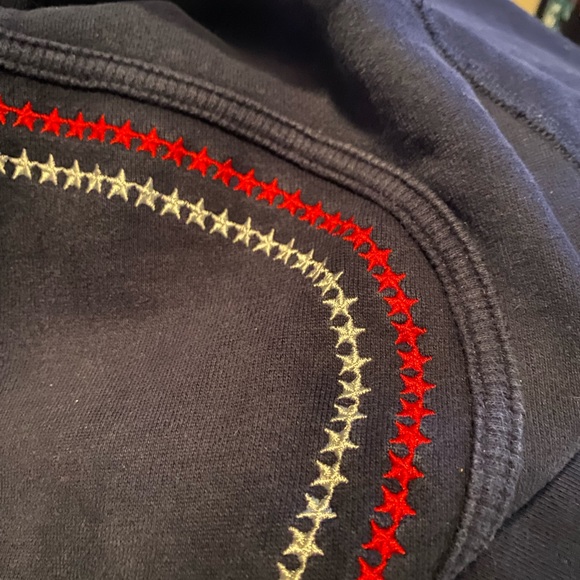 RARE patriotic red white and blue Lululemon July 4th navy hoodie size 12 - Picture 2 of 3